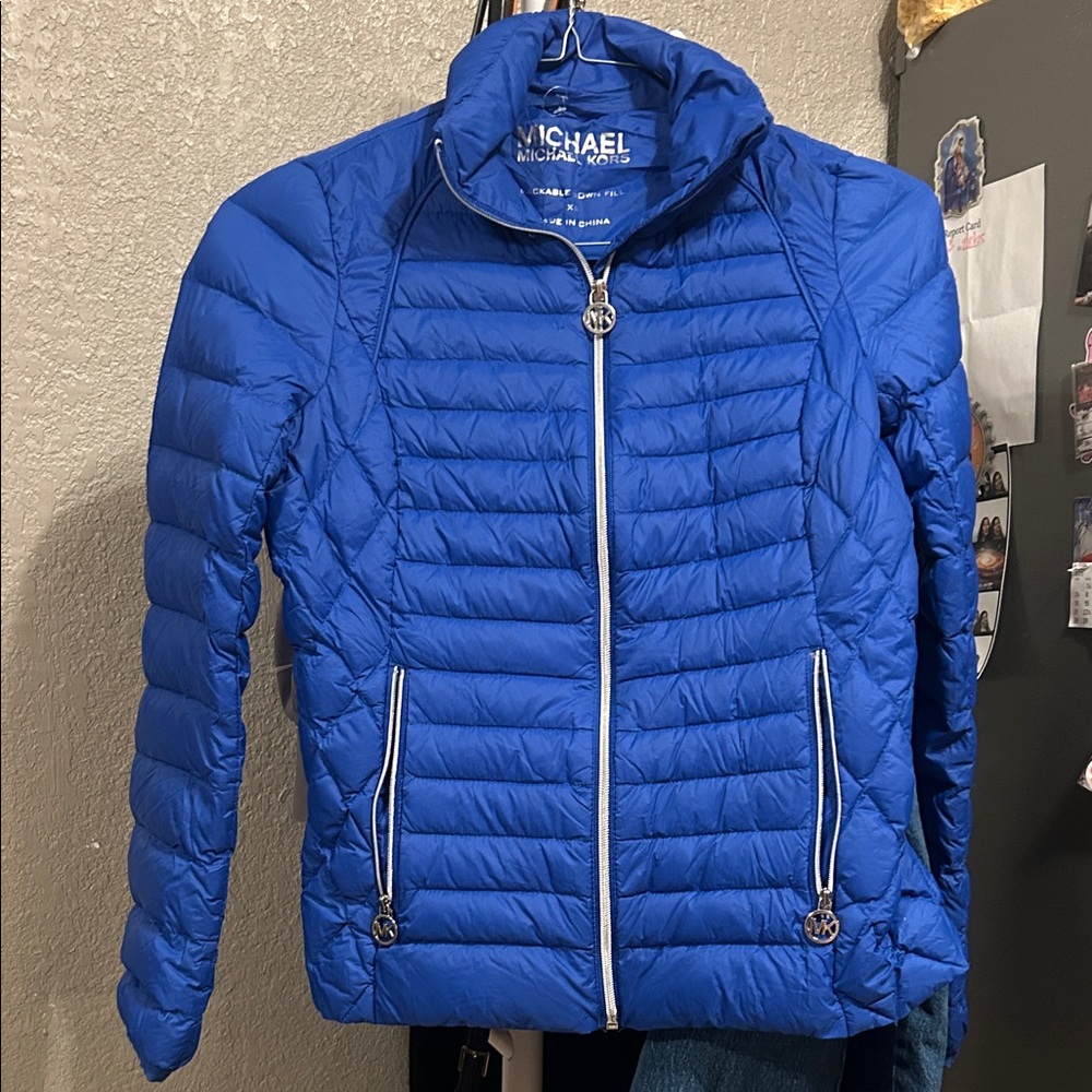 Michael Kors Royal Blue Quilted Jacket
